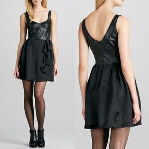 Nanette Lepore Magic Carpet Black Leather Dress